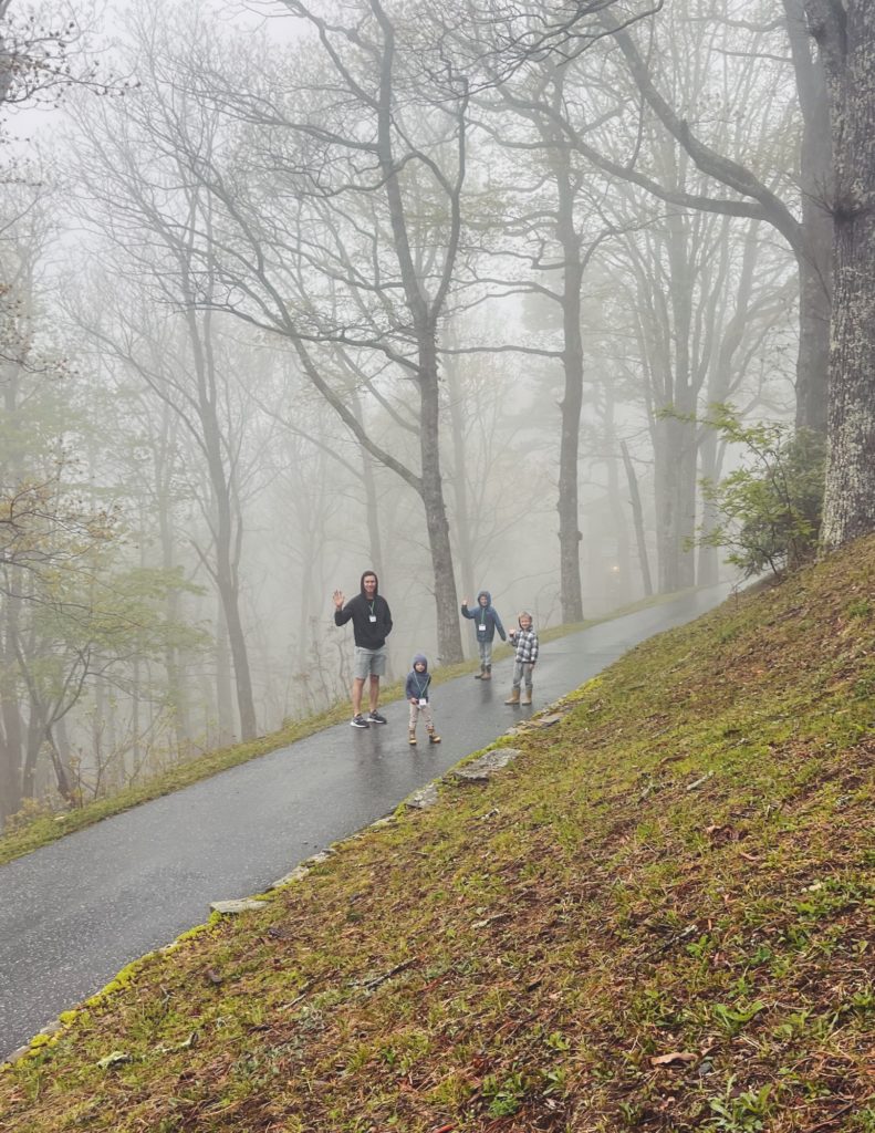 rainy walk around the property