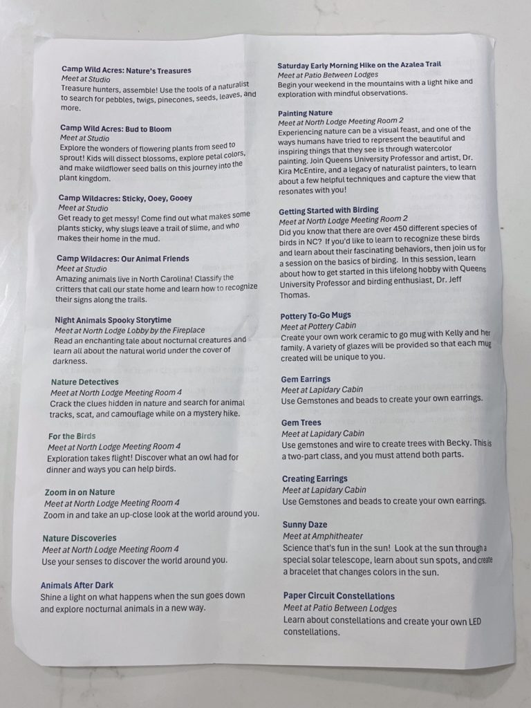 Wildacres Retreat Programs