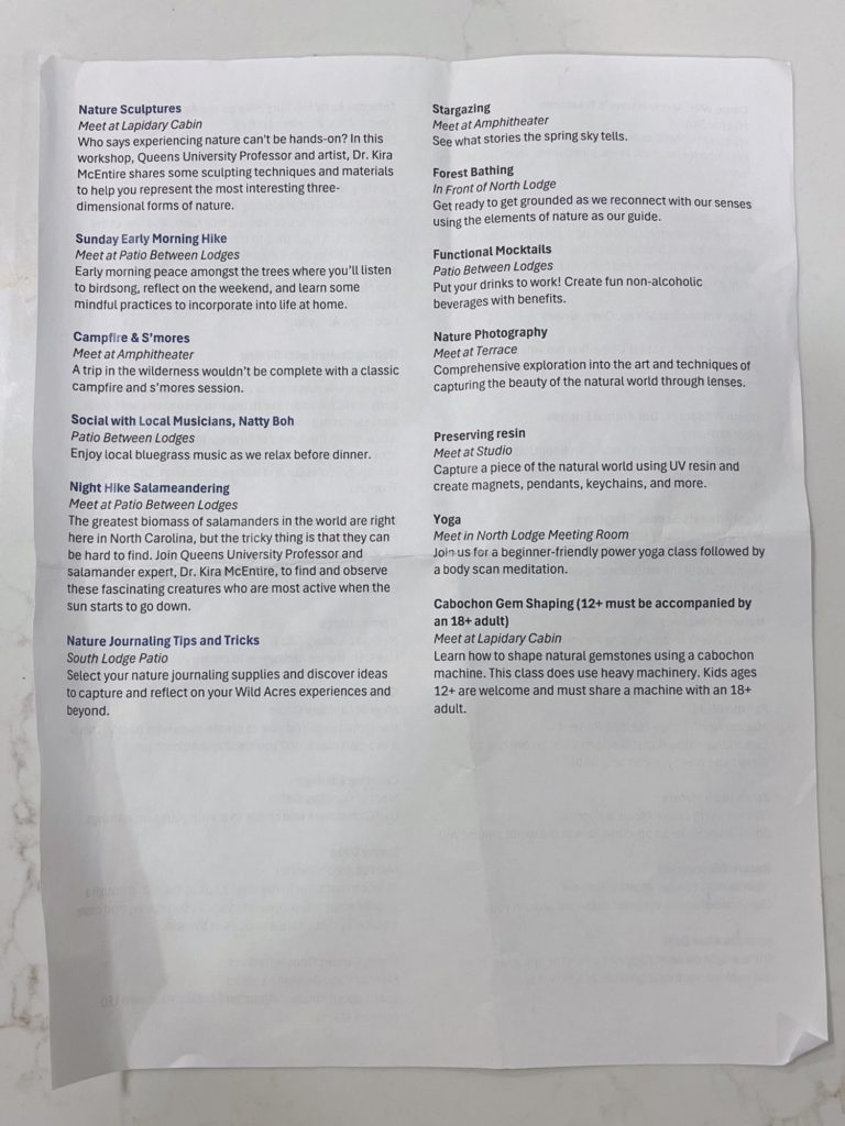 Wildacres Retreat Programs 