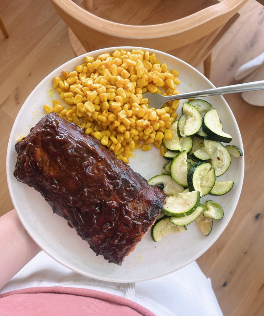 ribs corn zucchini