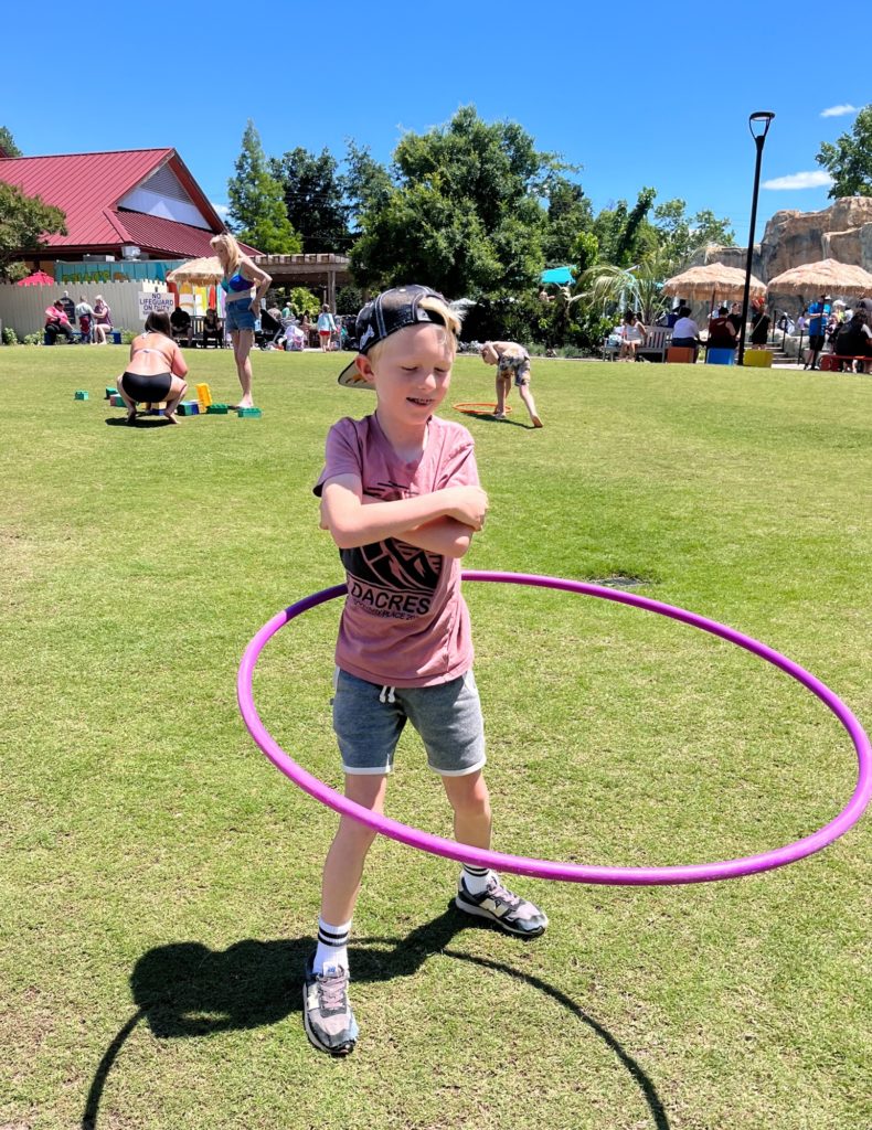 Chase hula hooping