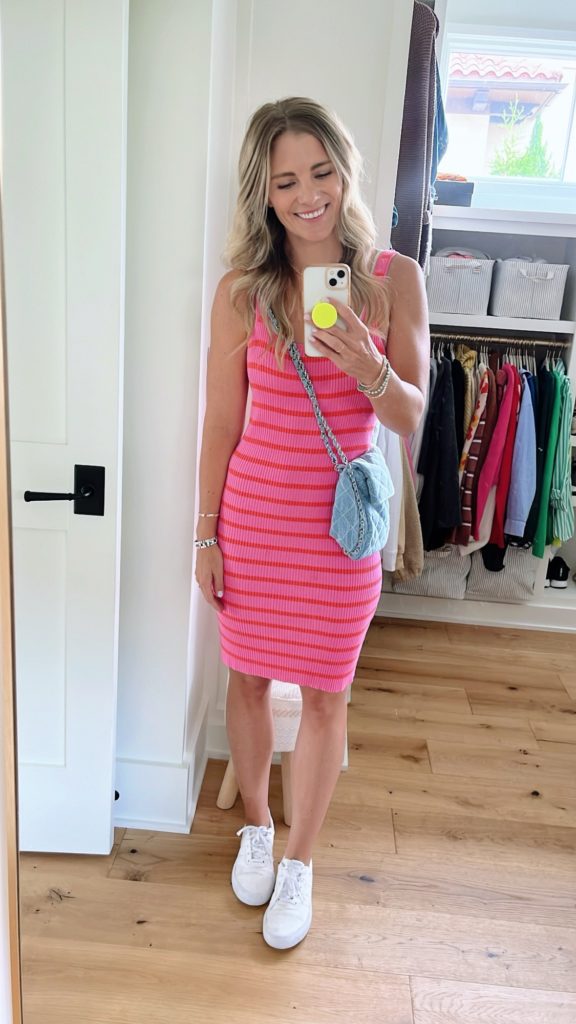 pink orange stripe dress nordstrom freshman