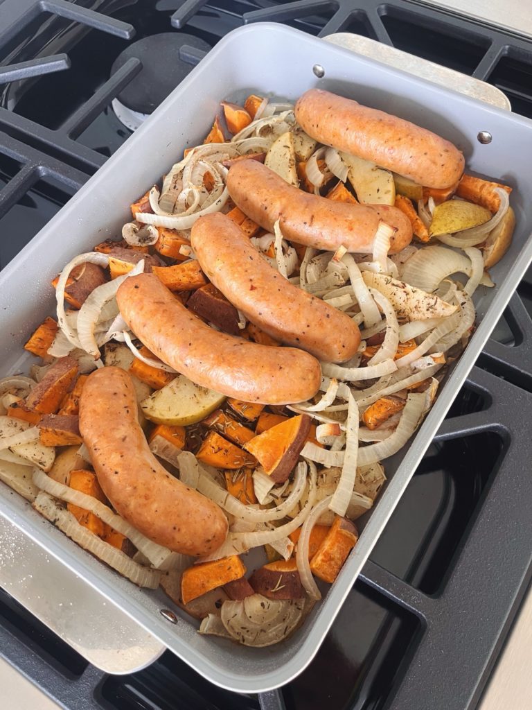 chicken sausage sweet potato bake | Week of Weeknight Meals: September 2024