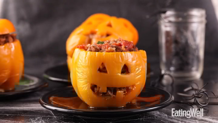 jackolantern stuffed peppers