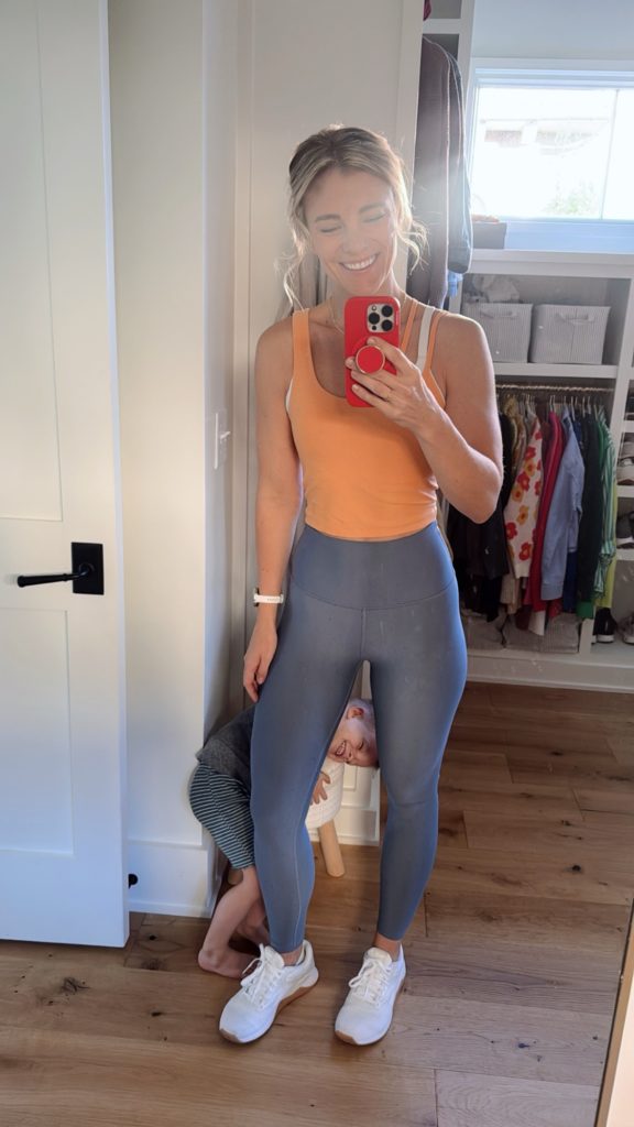 beyond yoga orange crop top