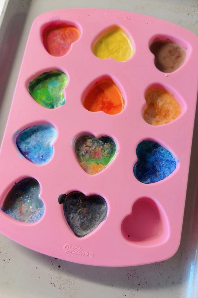 homemade heart crayons Valentine-y Weekend