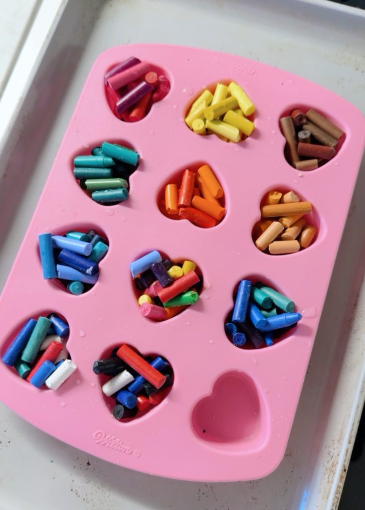 homemade heart crayons