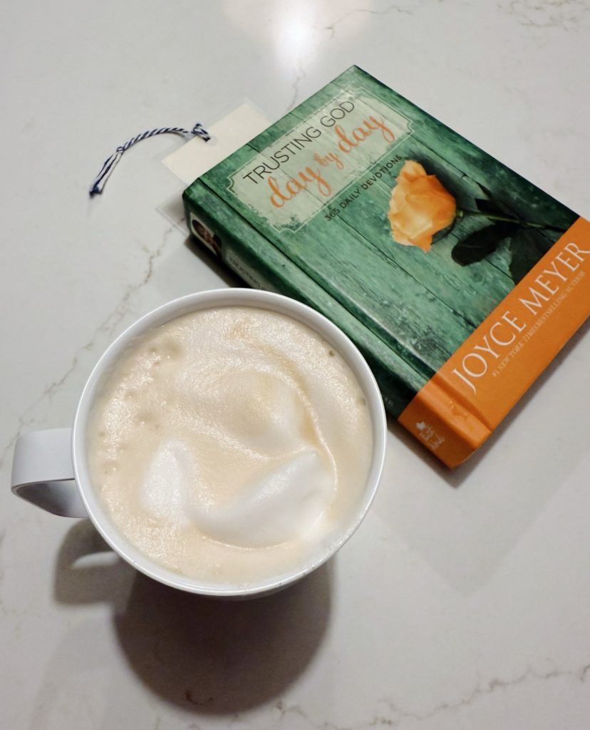 whole milk latte and devotional