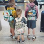 clear backpacks checkered