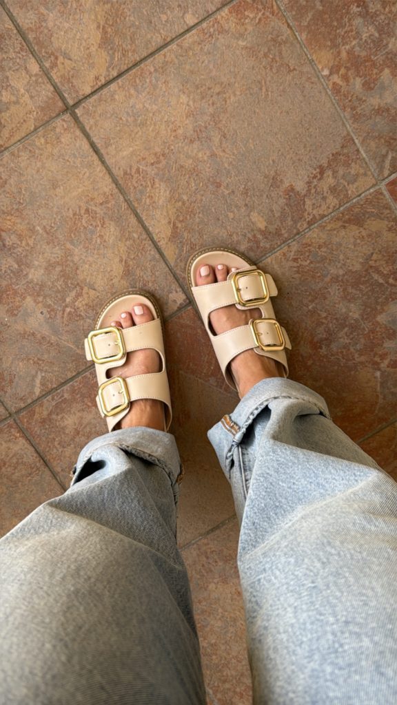 target buckle sandals