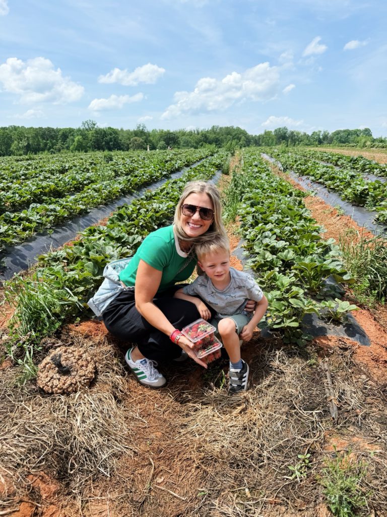 Strawberry picking field trip with Rhett