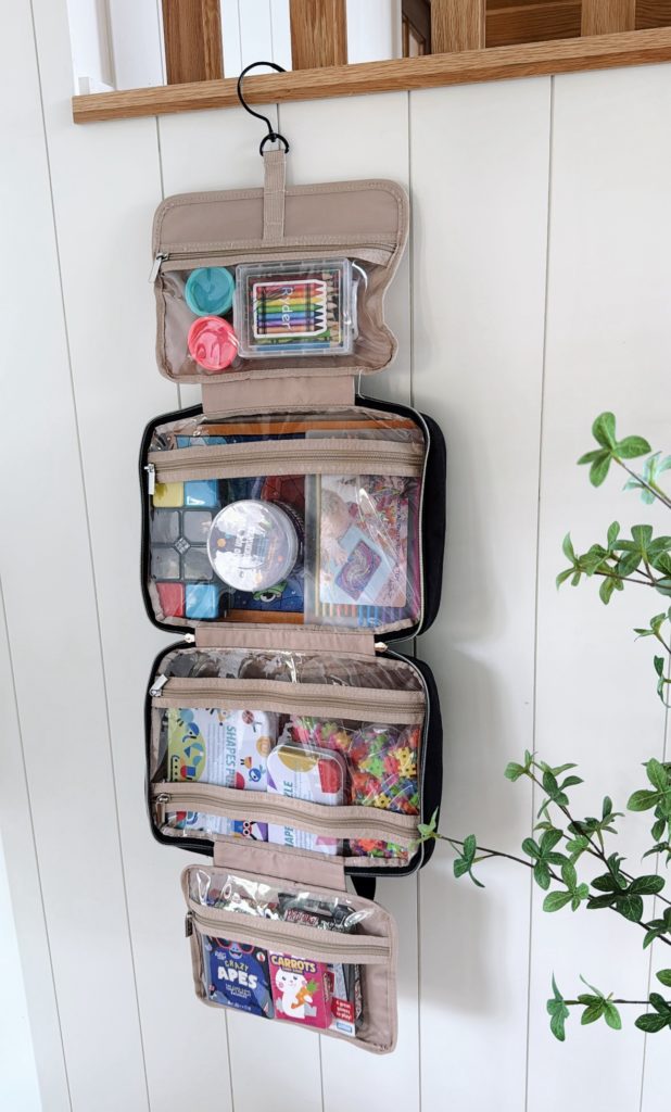 hanging toiletry bag travel hack