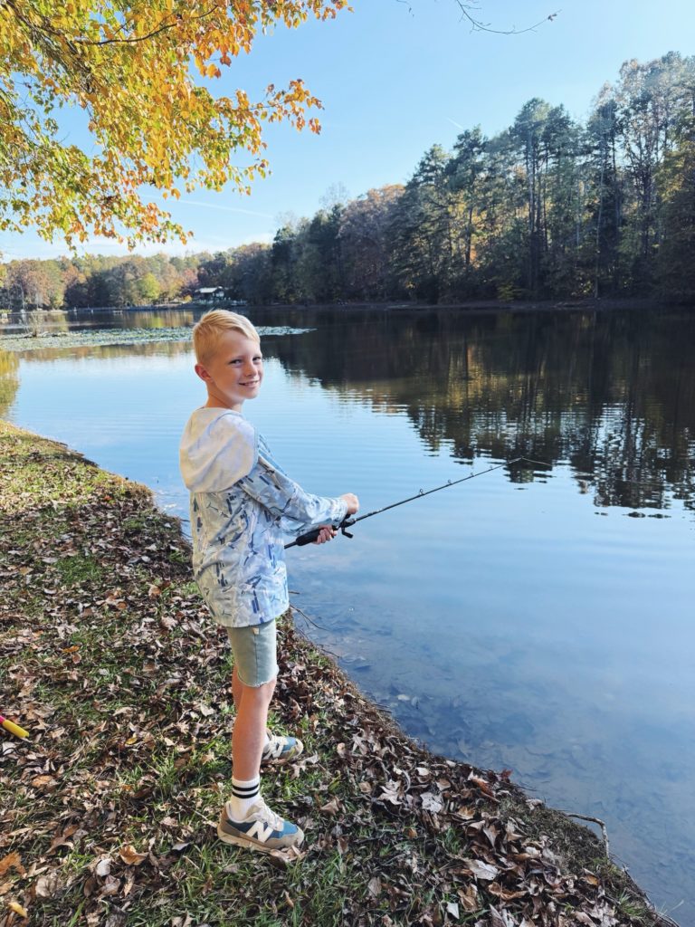 Chase 9 years old fishing