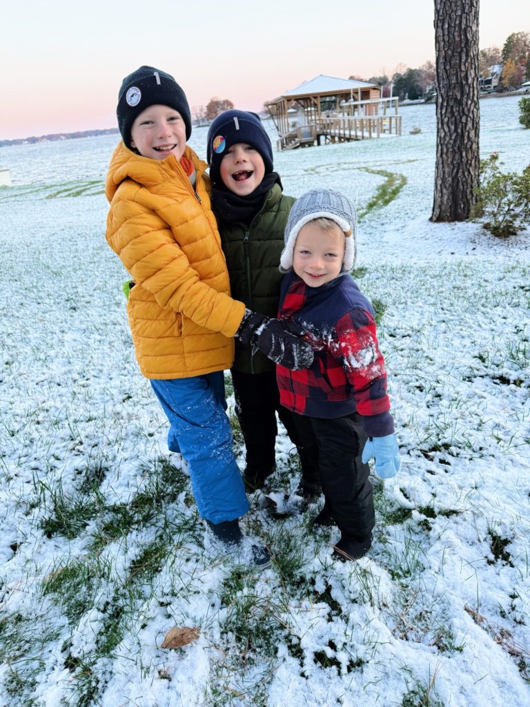 brothers in snow
