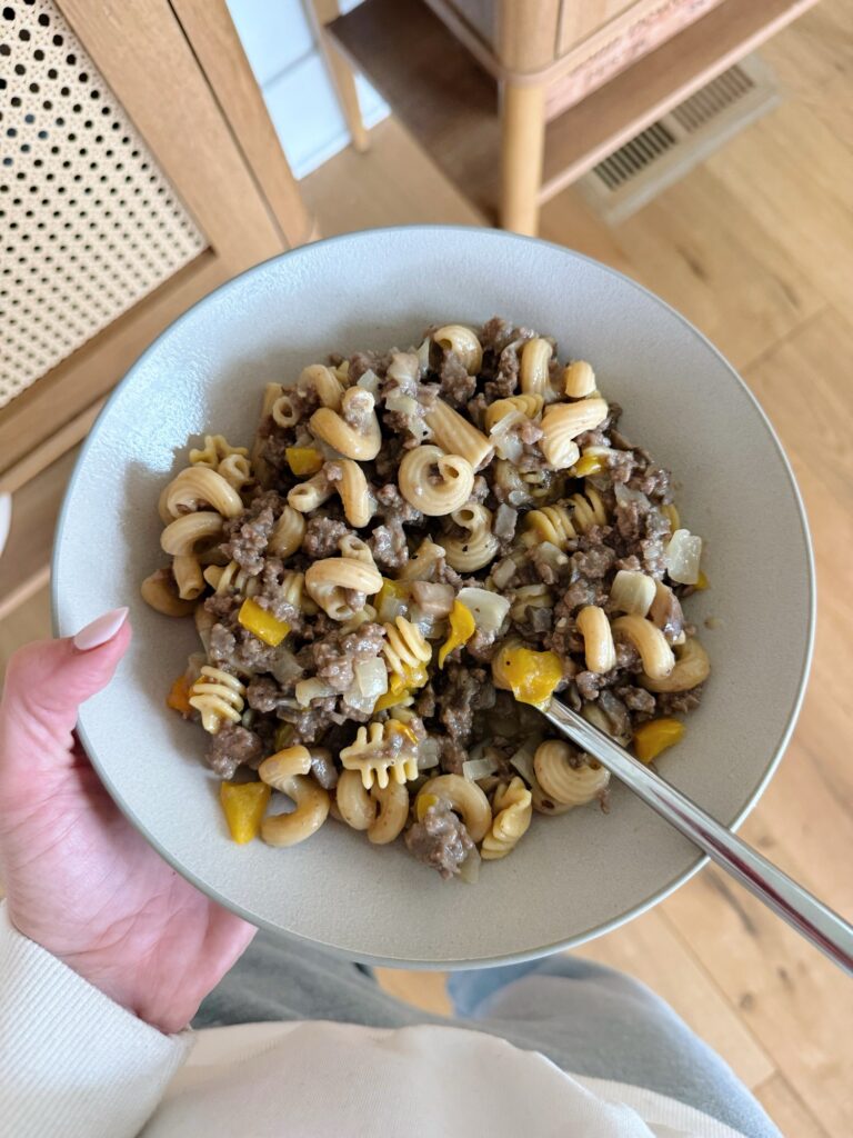 philly cheesesteak pasta recipe | Week of Weeknight Meals: January 2025