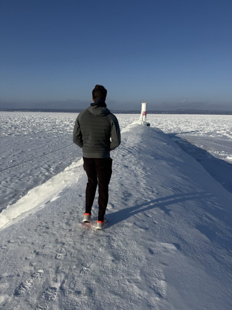 Petoskey lighthouse winter michigan