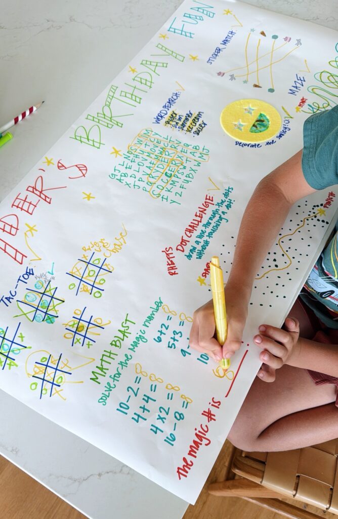 butcher paper birthday activity banner for kids