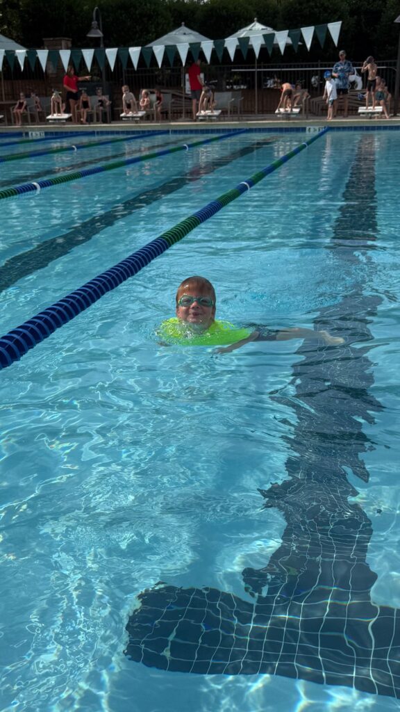 Rhett swimming