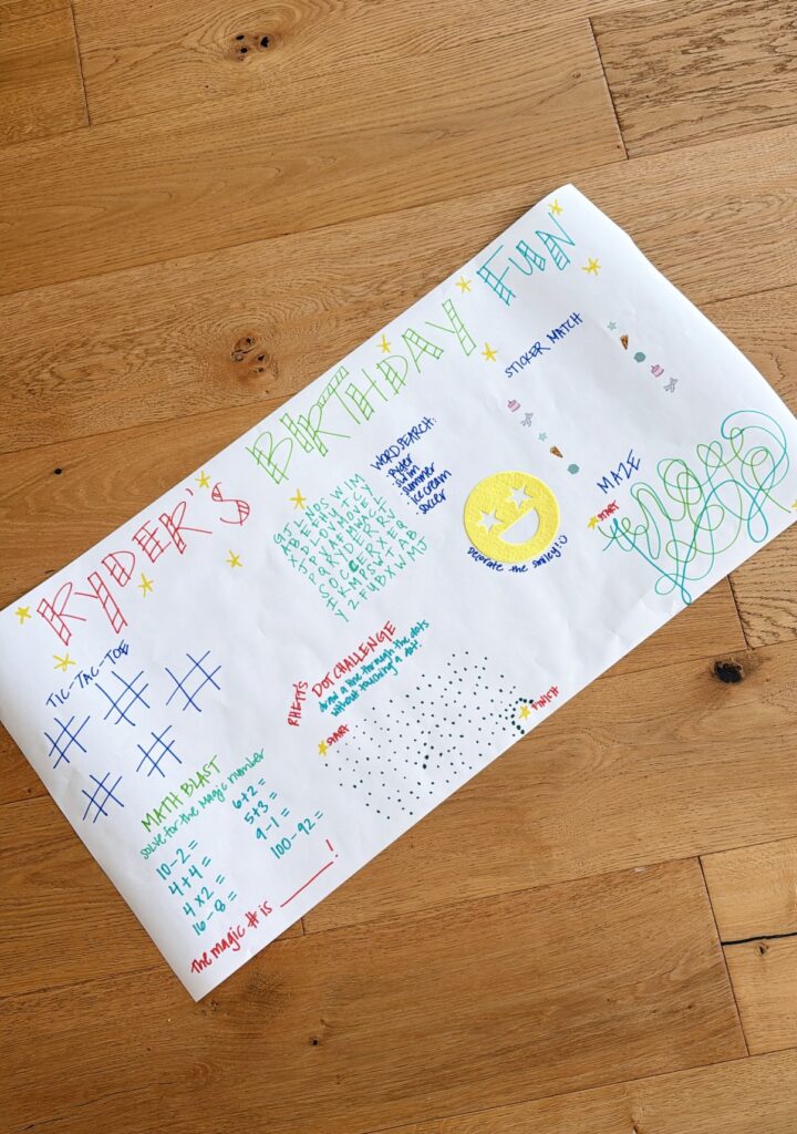 birthday activity banner for kids