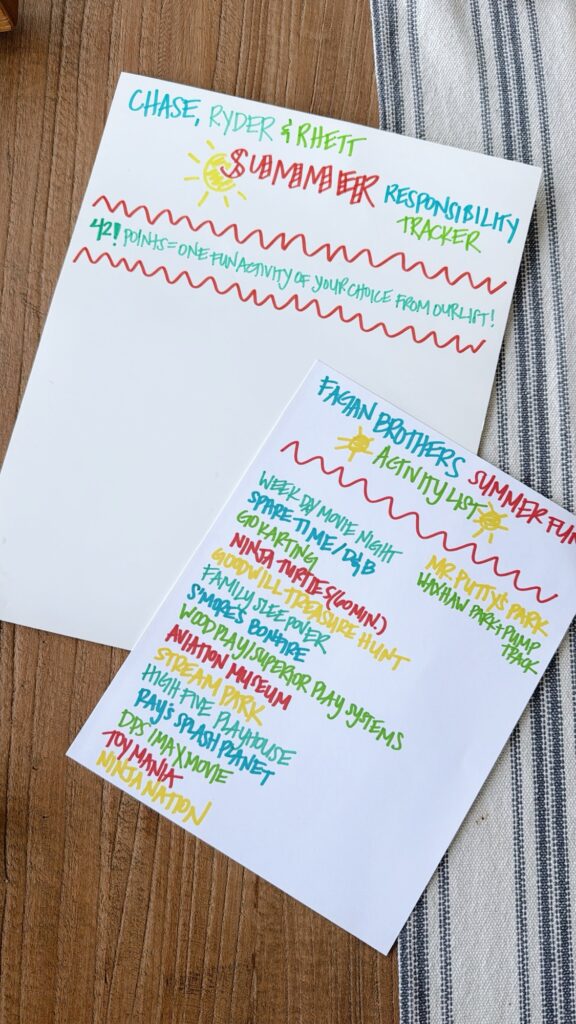 summer chore ideas