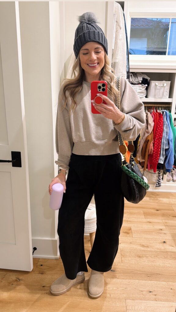 black sweatpants for fall winter